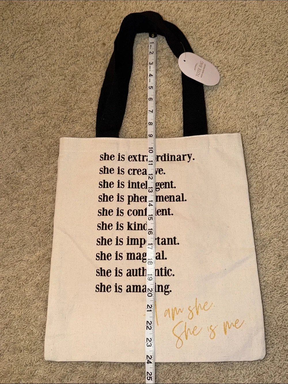 Inspiring tote, pencil pouch, blank journal notebook and pen set